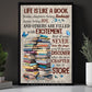 Reading Book Canvas Painting, Life Is Not A Book Wall Art Decor, Poster Gift For Reading Lovers