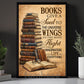 Reading Book Canvas Painting, Books Give A Soul To The Universe Wall Art Decor, Poster Gift For Reading Lovers