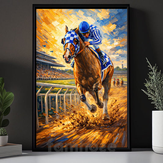 Secretariat Canvas Painting, 1973 Triple Crown Champion Wall Art Decor, Poster Gift For Horse Racing Lovers