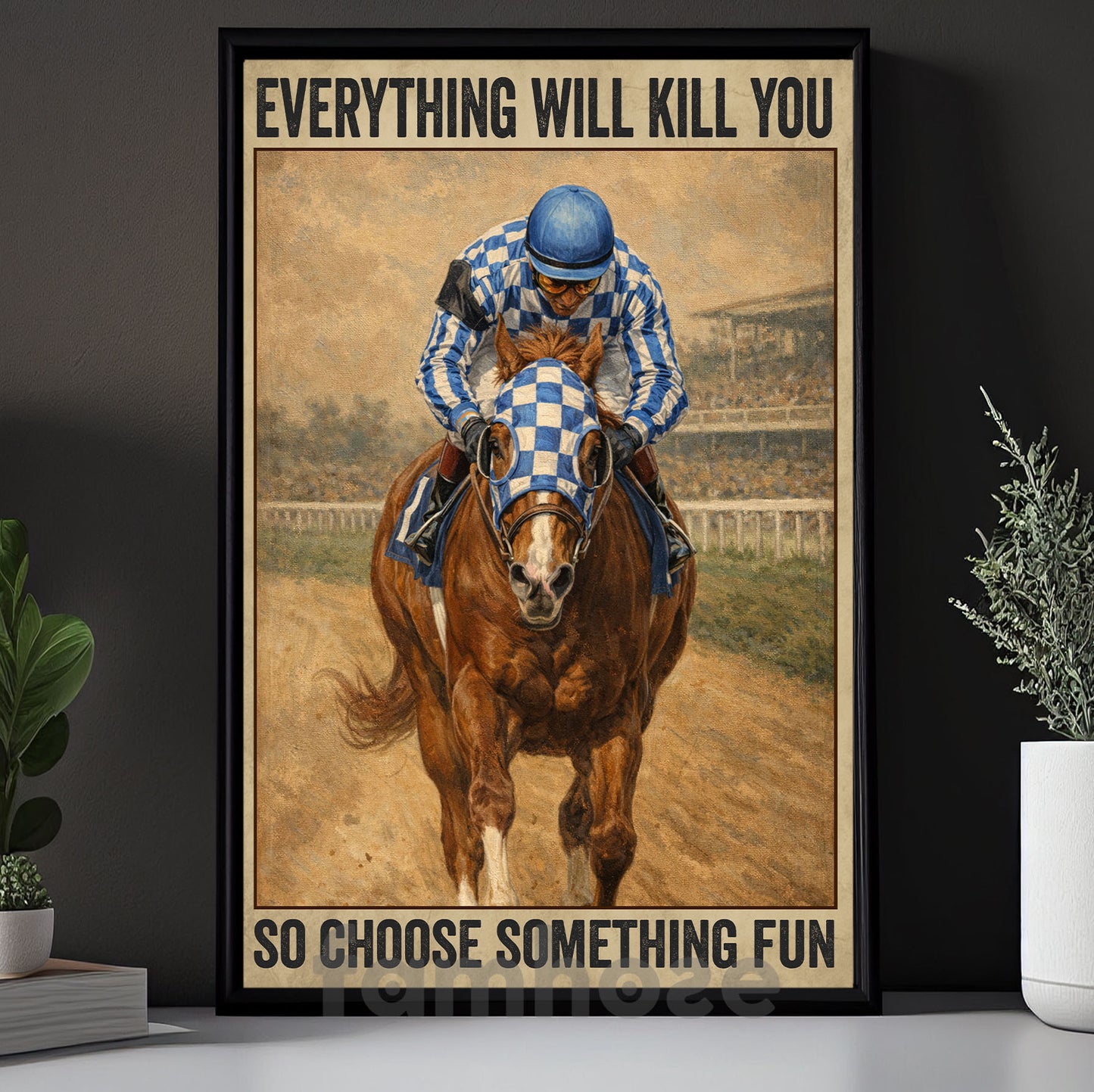 Secretariat Canvas Painting, 1973 Triple Crown Champion Everything Will Kill You Wall Art Decor, Poster Gift For Horse Racing Lovers
