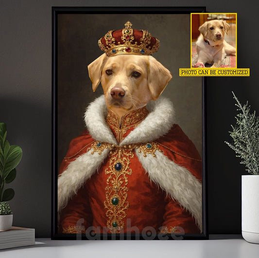 Personalized Victorian Dog Canvas Painting, Royal Dog Portrait Wall Art Decor, Poster Gift For Dog Lovers