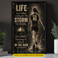 Personalized Soccer Girl Canvas Painting, Life Isn't About Waiting For The Storm To Pass Sport Wall Art Decor, Poster Gift For Soccer Lover