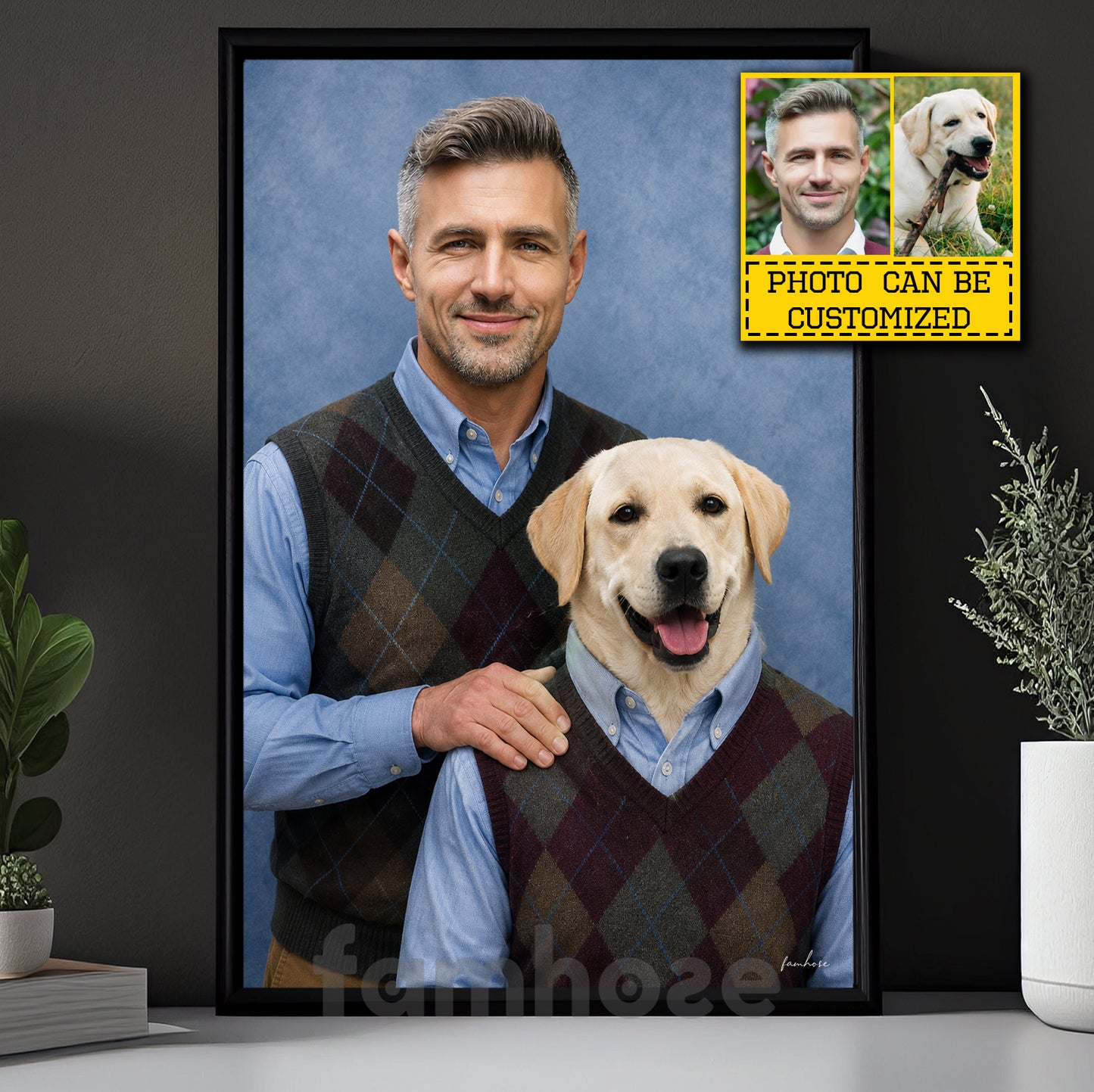 Funny Personalized Dog Owner Canvas Painting, The Perfect Pair Portrait Wall Art Decor, Poster Gift For Dog Lovers
