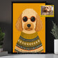 Personalized Modern Pet Illustration Canvas Painting, Dog Portrait Wall Art Decor, Poster Gift For Dog Lover