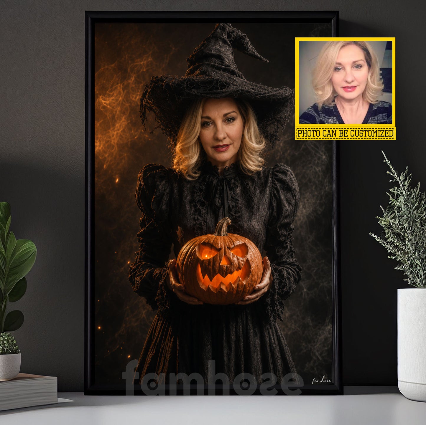 Personalized Halloween Witch Canvas Painting, Turn You Into A Witch Wall Art Decor, Spooky Season Poster Gift For Witch Lover