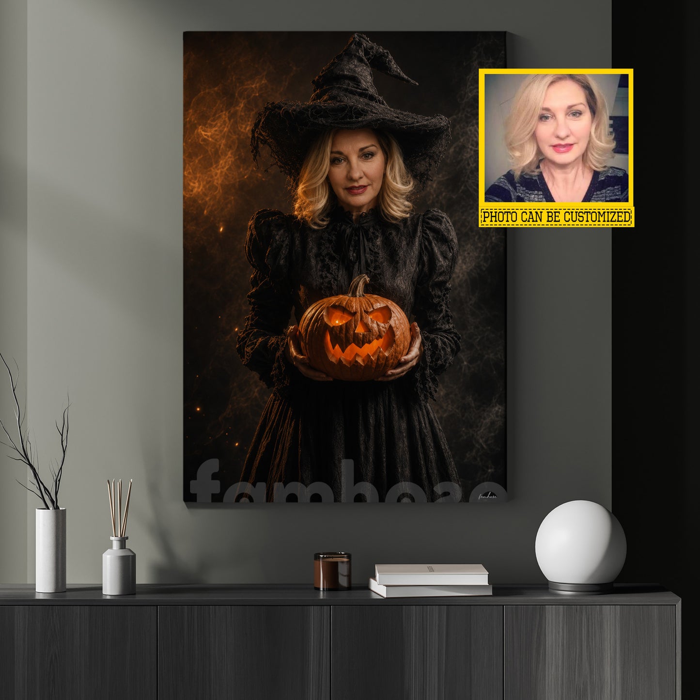Personalized Halloween Witch Canvas Painting, Turn You Into A Witch Wall Art Decor, Spooky Season Poster Gift For Witch Lover