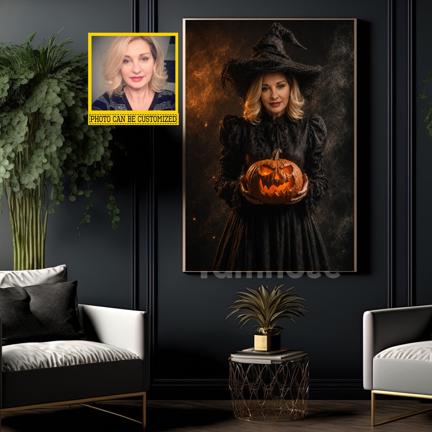 Personalized Halloween Witch Canvas Painting, Turn You Into A Witch Wall Art Decor, Spooky Season Poster Gift For Witch Lover