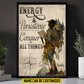 Motivational Personalized Hiking Woman Canvas Painting, Enery & Persistence Wall Art Decor, Poster Gift For Hiking Lovers