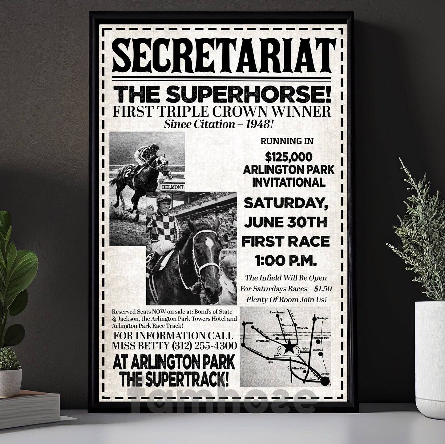 Secretariat Horse Canvas Painting, Secretariat The Superhorse Wall Art Decor, Poster Gift For Horse Racing Lovers, Fan Of Kentucky Derby