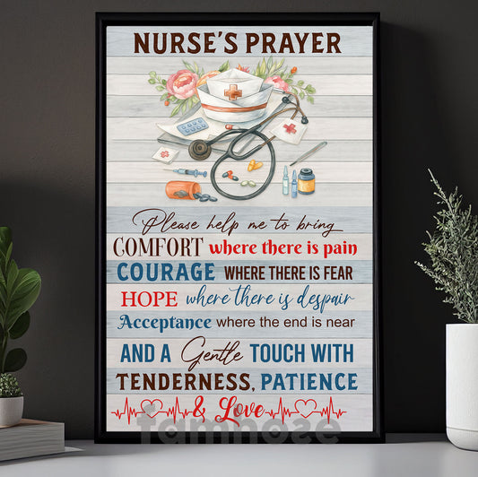 Nurse Canvas Painting, Nurse's Prayer Wall Art Decor, Poster Gift For Nurse Lover