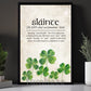 Four-Leaf Clover Canvas Painting, Sláinte Wall Art Decor, Shamrock Poster St Patrick's Day Gift For Irish Lover