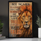 My Scars Tell A Story Reminder Me, Lion Canvas Painting, Wall Art Decor - Poster Gift For Lion Lovers
