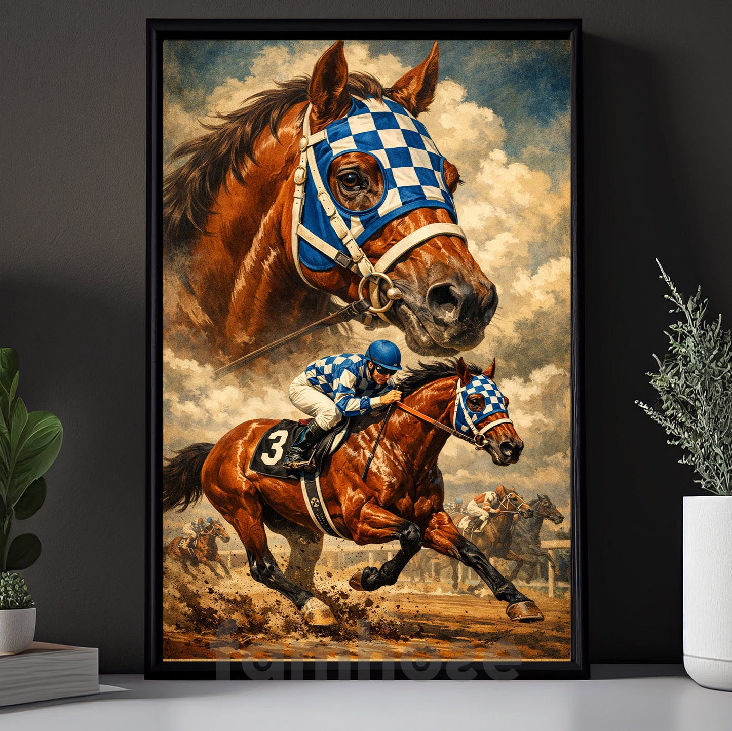 Secretariat Horse Canvas Painting, 1973 Triple Crown Champion Wall Art Decor, Poster Gift For Horse Racing Lovers, Fan Of Kentucky Derby