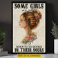 Personalized Book Girl Canvas Painting, Some Girls Are Just Born Wall Art Decor, Poster Gift For Reading Lovers