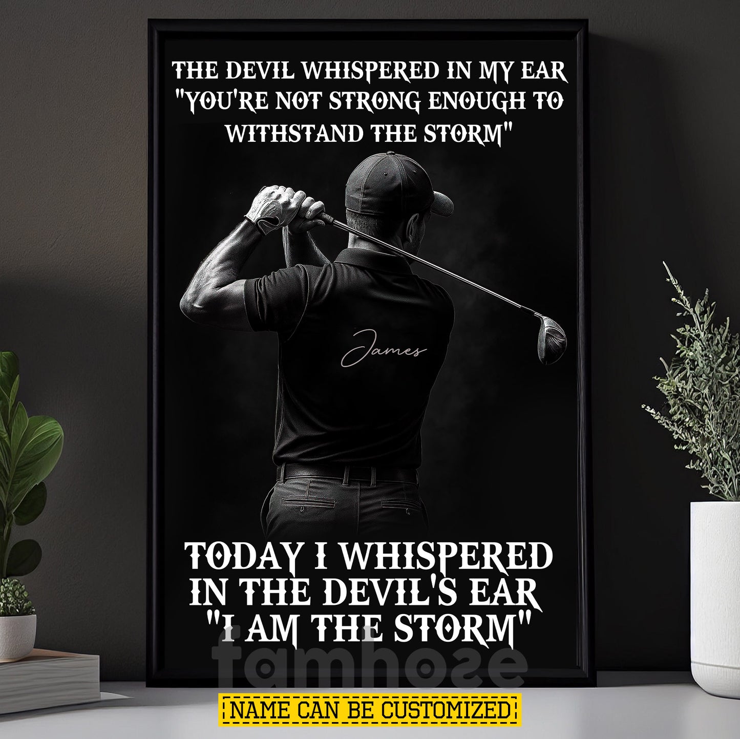 Personalized Golf Man Canvas Painting, I Am The Storm Sport Wall Art Decor, Poster Gift For Golf Lover