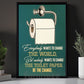 Funny Toilet Canvas Painting, Everybody Wants To Change The World Wall Art Decor, Restroom Poster Gift
