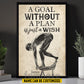 Motivational Personalized Swimming Canvas Painting, A Goal Without A Plan Is Just A Wish Sport Wall Art Decor, Poster Gift For Swimming Lovers