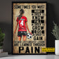 Personalized Soccer Girl Canvas Painting, Sometimes You Must Hurt Learned Through Pain, Inspirational Quotes Wall Art Decor, Poster Gift For Soccer Lovers, Soccer Girl Players