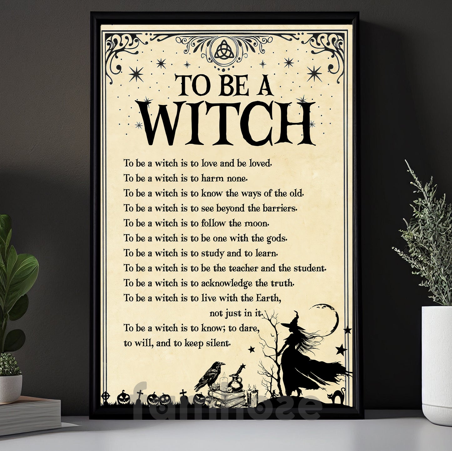 Halloween Witch Canvas Painting, To Be A Witch Wall Art Decor, Spooky Season Poster Gift For Witch Lovers