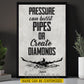 Motivational Personalized Swimming Can vas Painting, Pressure Can Burst Pipes Or Create Diamonds Sport Wall Art Decor, Poster Gift For Swimming Lovers