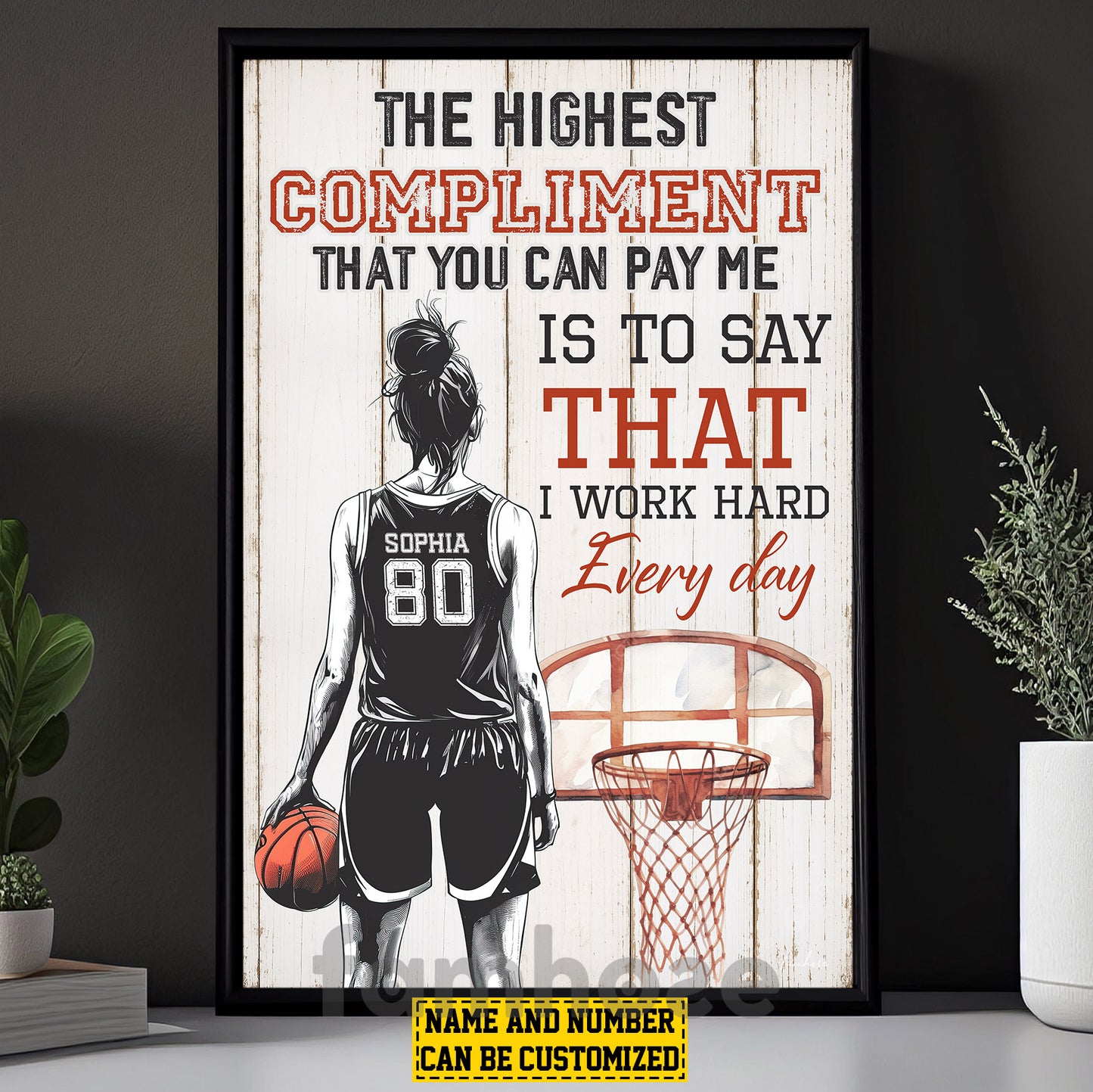 Personalized Basketball Woman Canvas Painting, The Highest Compliment Sport Wall Art Decor, Poster Gift For Basketball Lovers