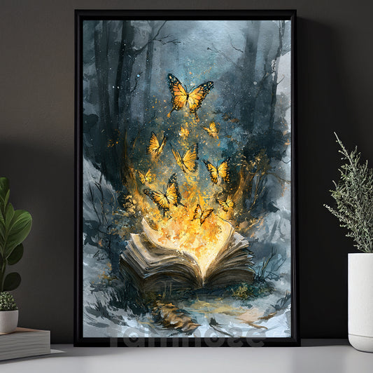 Reading Book Canvas Painting, Every Page Sets Magic Free Wall Art Decor, Poster Gift For Book Lover