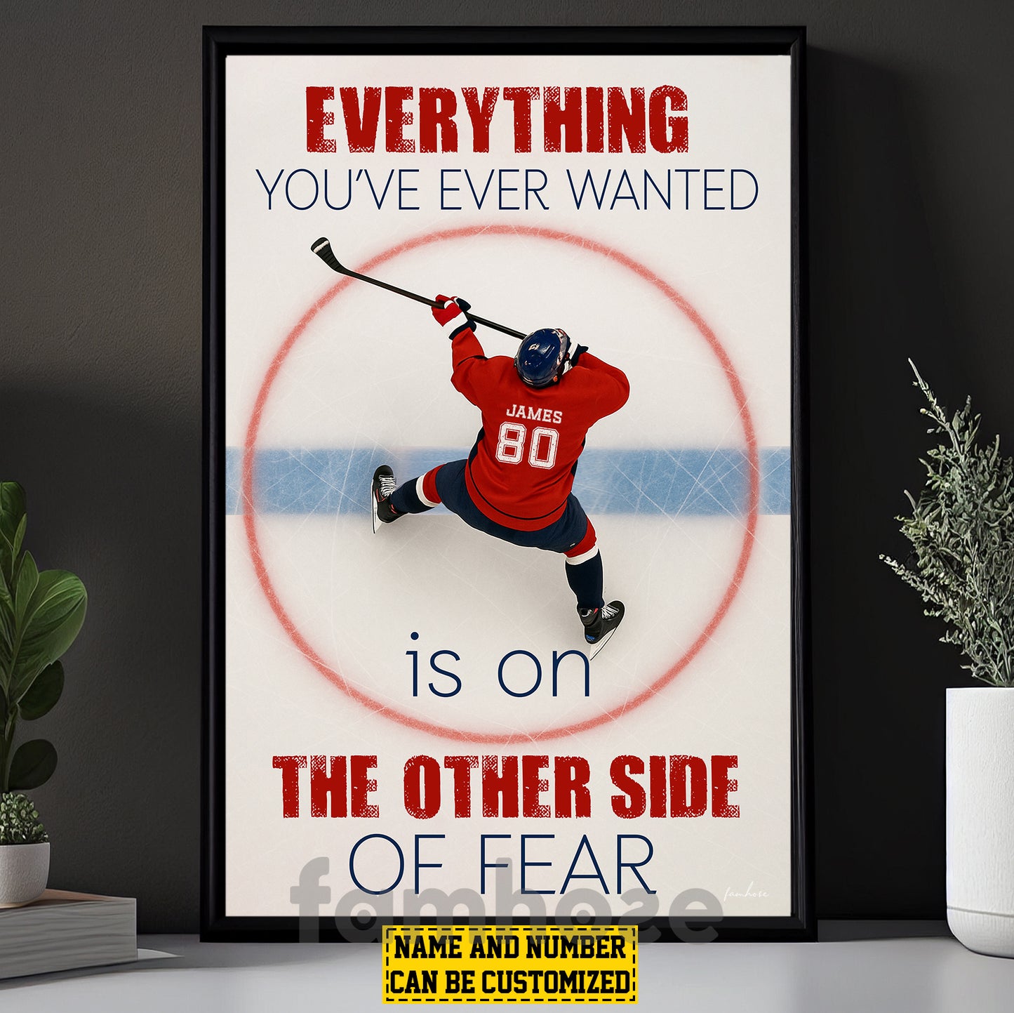 Motivational Personalized Hockey Man Canvas Painting, Everything You've Wanted Sport Wall Art Decor, Poster Gift For Hockey Lovers