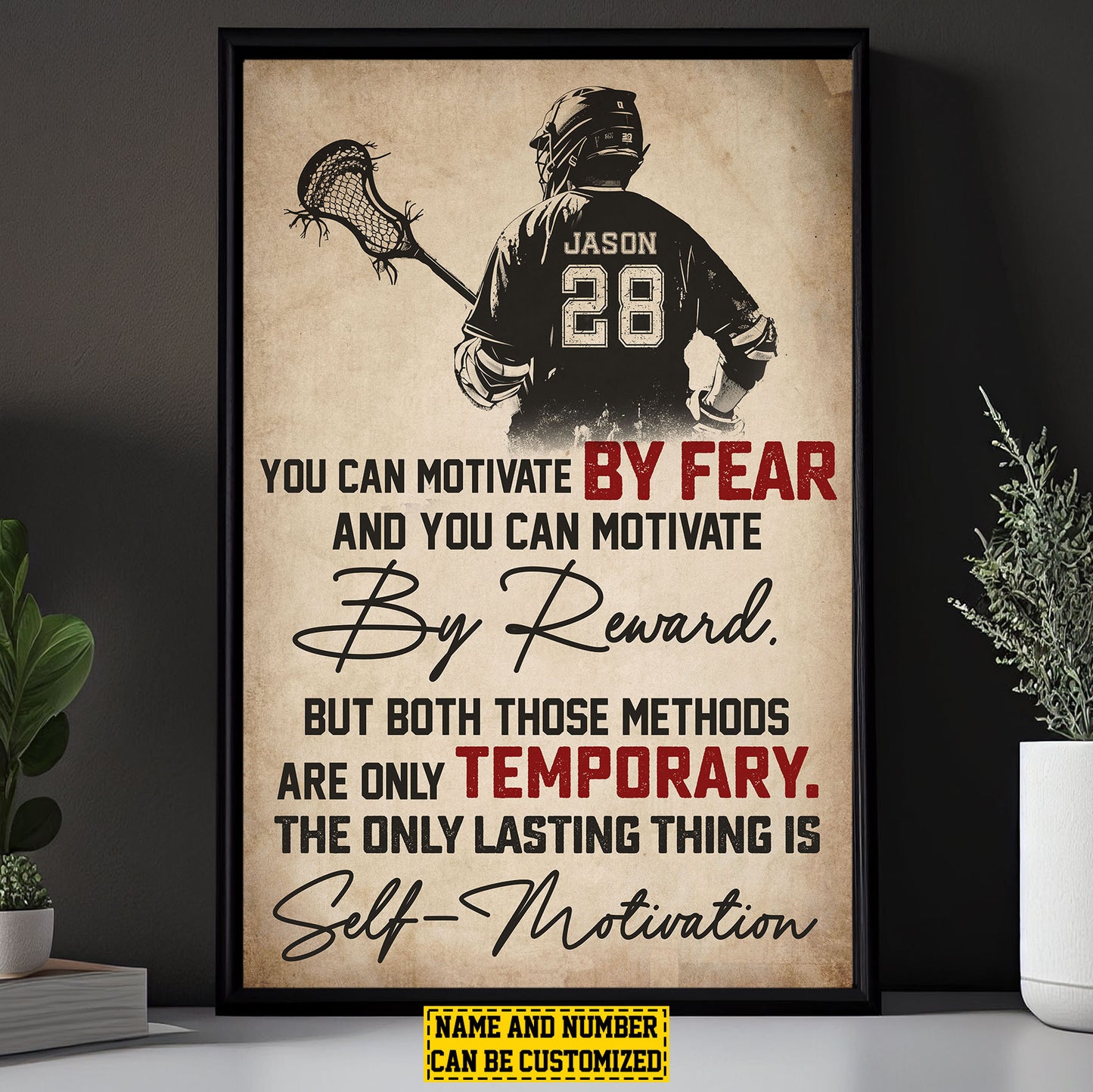 Personalized Lacrosse Canvas Painting, Self Motivation, Sports Quotes Wall Art Decor, Poster Gift For Lacrosse Lovers, Lacrosse Boys