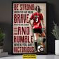 Personalized Motivational Soccer Canvas Painting, Be Strong Brave Humble, Sports Quotes Wall Art Decor, Poster Gift For Soccer Lovers, Soccer Girls