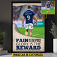 Motivational Personalized Rugby Man Canvas Painting, Pain Is The Price Sport Wall Art Decor, Poster Gift For Rugby Lovers