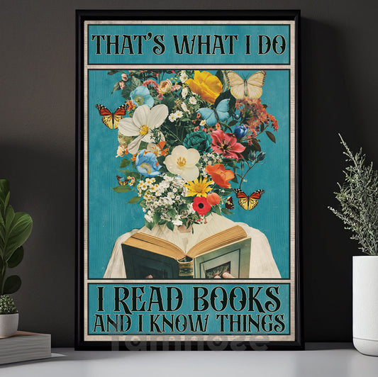 Reading Book Canvas Painting, That's What I Do Wall Art Decor, Poster Gift For Reading Lovers