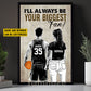 Romantic Personalized Couple Basketball Canvas Painting, I'll Always Be Your Biggest Fan Wall Art Decor, Poster Valentine's Day Gift For Basketball-Loving Couple