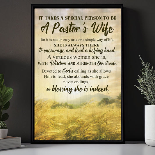 A Pastor's Wife To Encourage And Lend A Helping Hand, Valentine's Day Canvas Painting, Love Wall Art Decor - Valentines Poster Gift For Wife