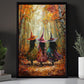 Autumn's Magical Muses, Witches Canvas Painting, Spooky Season Wall Art Decor, Halloween Poster Gift For Witch Lovers
