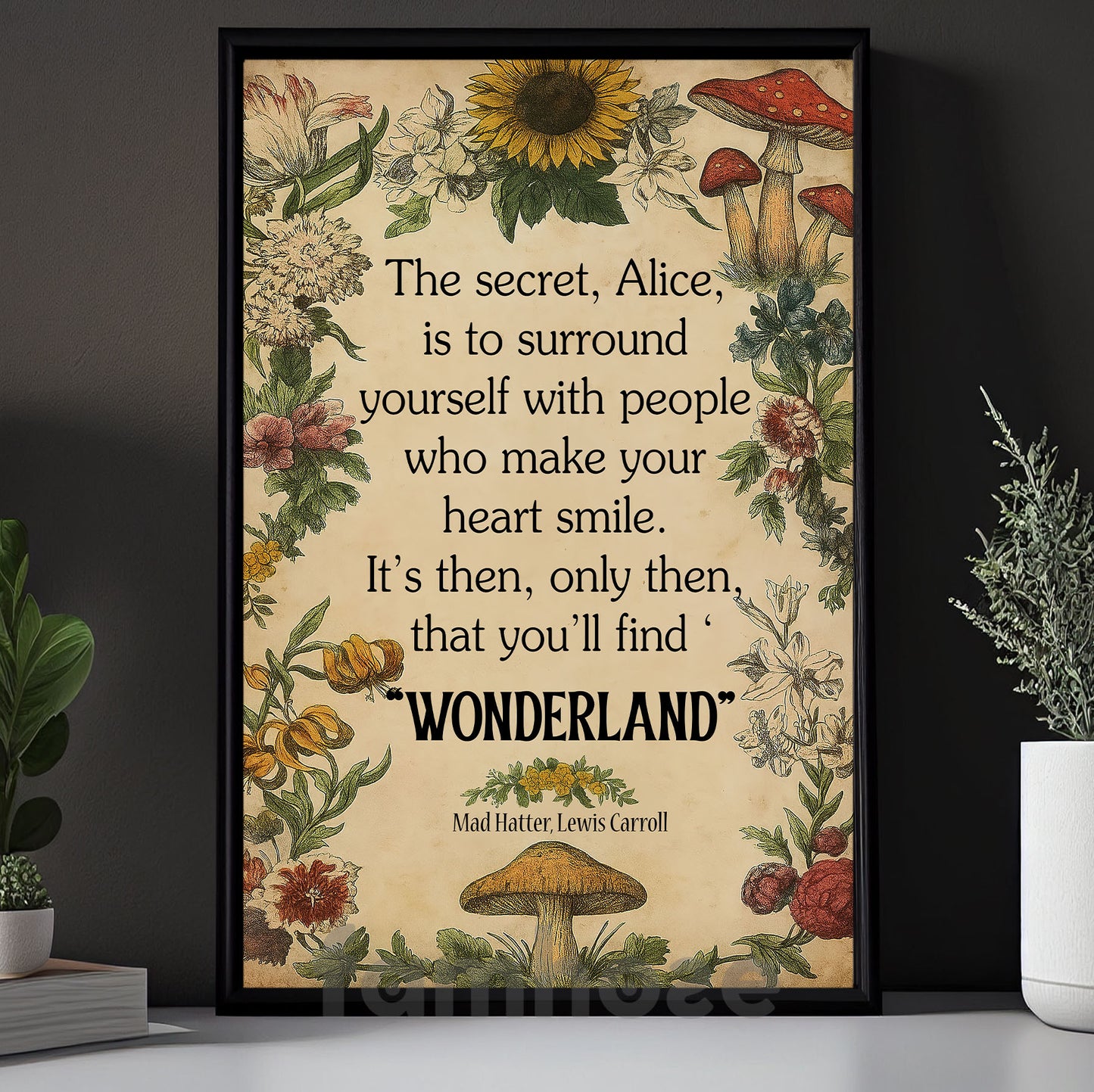 Christmas Quote Canvas Painting, You'll Find Wonderland Wall Art Decor Xmas Poster Gift To Decor House Or Office