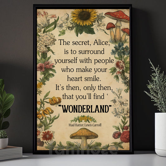 Christmas Quote Canvas Painting, You'll Find Wonderland Wall Art Decor Xmas Poster Gift To Decor House Or Office