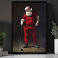 Cool Christmas Golf Canvas Painting, Santa Claus Poses Golf Sport Wall Art Decor, Xmas Poster Gift For Golf Lovers