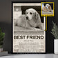 Personalized Photo Pet Die Canvas Painting, Best Friend Wall Art Decor, Poster Gift For Pet Lovers