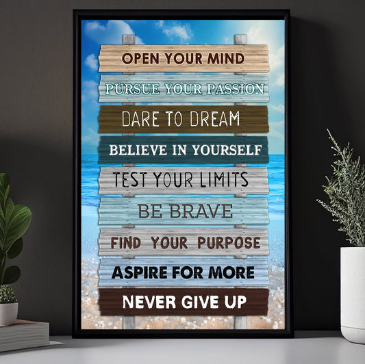 Open Your Mind Find Your Purpose, Canvas Painting, Inspirational Quotes Wall Art Decor, Motivational Poster Gift