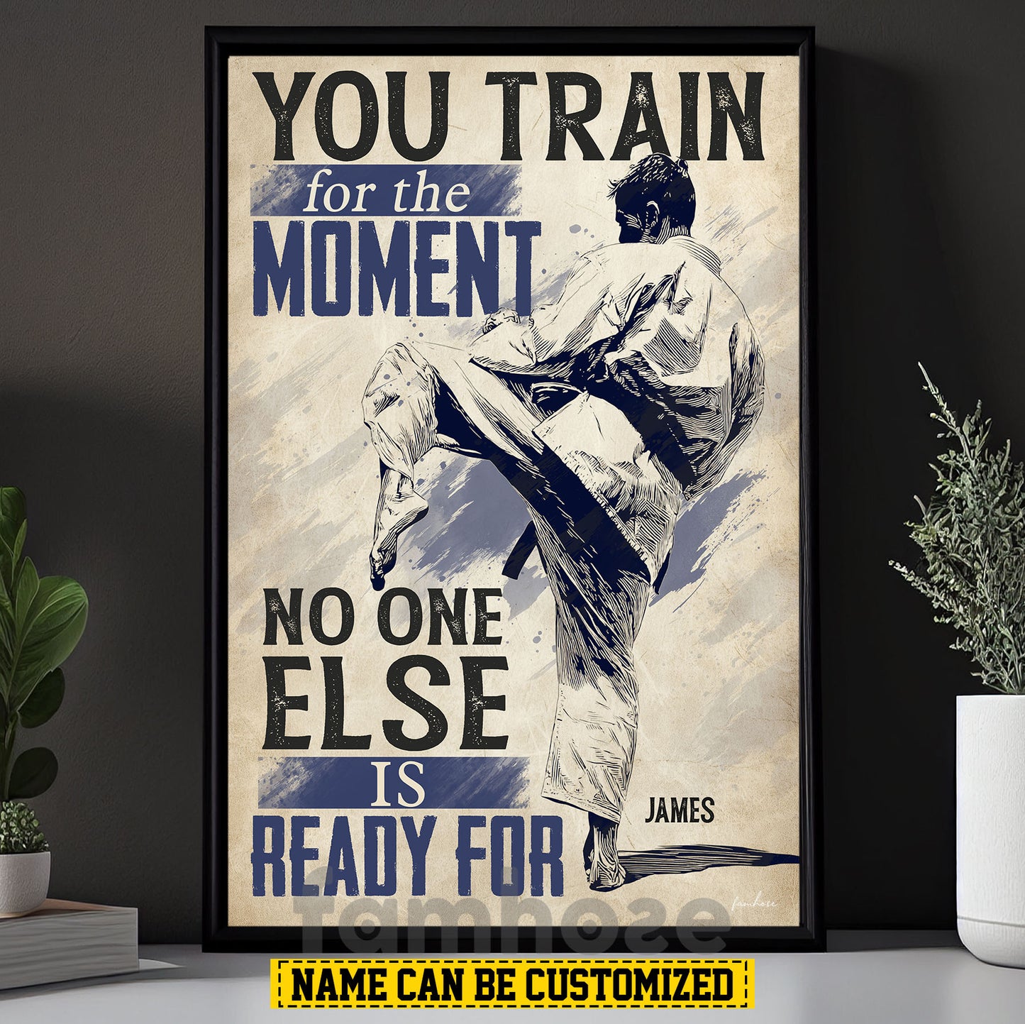 Motivational Personalized Karate Man Canvas Painting, You Train For The Moment Inspirational Quotes Wall Art Decor, Poster Gift For Karate Lovers