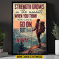 Motivational Personalized Hiking Woman Canvas Painting, Strength Grows In The Moment Sport Wall Art Decor, Poster Gift For Hiking Lovers