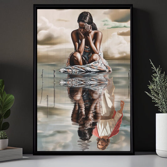 Beautiful Girl By The River, Canvas Painting, Wall Art Decor, Jesus Poster Gift