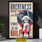 Motivational Personalized Baseball Man Canvas Painting, Greatness Doesn't Knock On The Door Sport Wall Art Decor, Poster Gift For Baseball Lovers