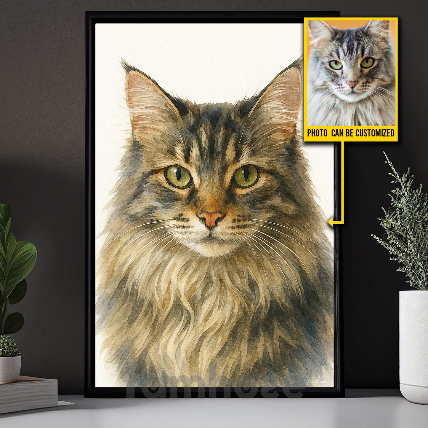 Personalized Photo Pet Canvas Painting, Pet Portrait Wall Art Decor, Poster Gift For Pet Lovers