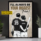 Romantic Personalized Baseball Couple Canvas Painting, I'll Always Be Your Biggest Fan Sports Wall Art Decor, Valentine's Day Poster Gift For Baseball-Loving Couple