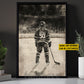 Personalized Hockey Kid Girl Canvas Painting, Hockey Player On Ice Wall Art Decor, Poster Gift For Hockey Lovers