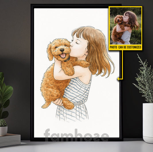Personalized Photo Pet Canvas Painting, Capture The Love Wall Art Decor, Poster Gift For Pet Lovers