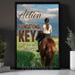 Motivational Horse Riding Girl Canvas Painting, Action Is Foundational Key Inspirational Quotes Wall Art Decor, Poster Gift For Horse Girl