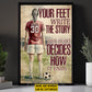 Motivational Personalized Soccer Woman Canvas Painting, Your Feet Write The Story Sport Wall Art Decor, Poster Gift For Soccer Lovers