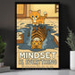Cute Motivation Canvas Painting, Mindset Is Everything Wall Art Decor, Cartoon Style Poster Gift